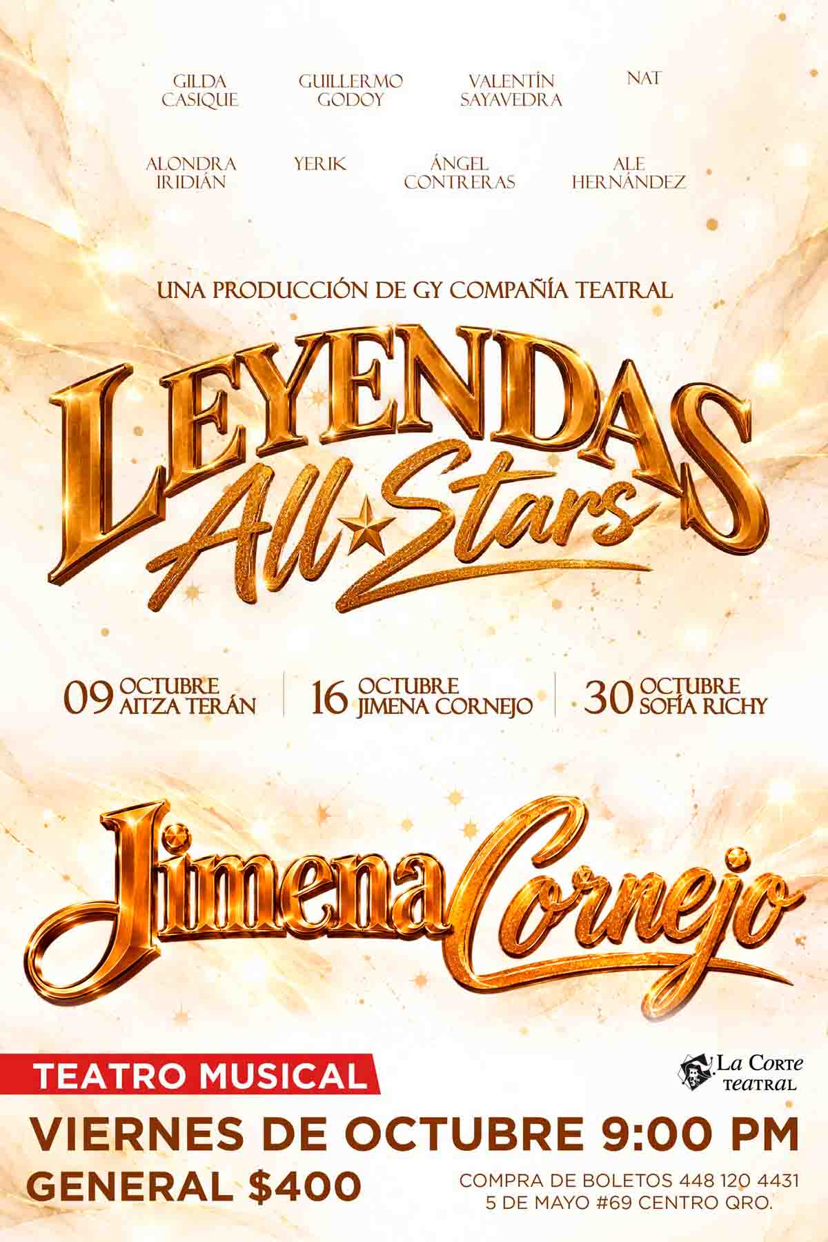 Cartel de la obra Leyendas All Star - Jimena Cornejo